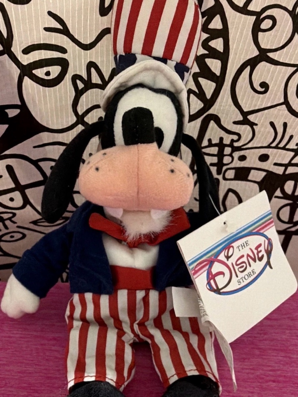 Disney Goofy Plush in Red, White & Blue Patriotic Outfit